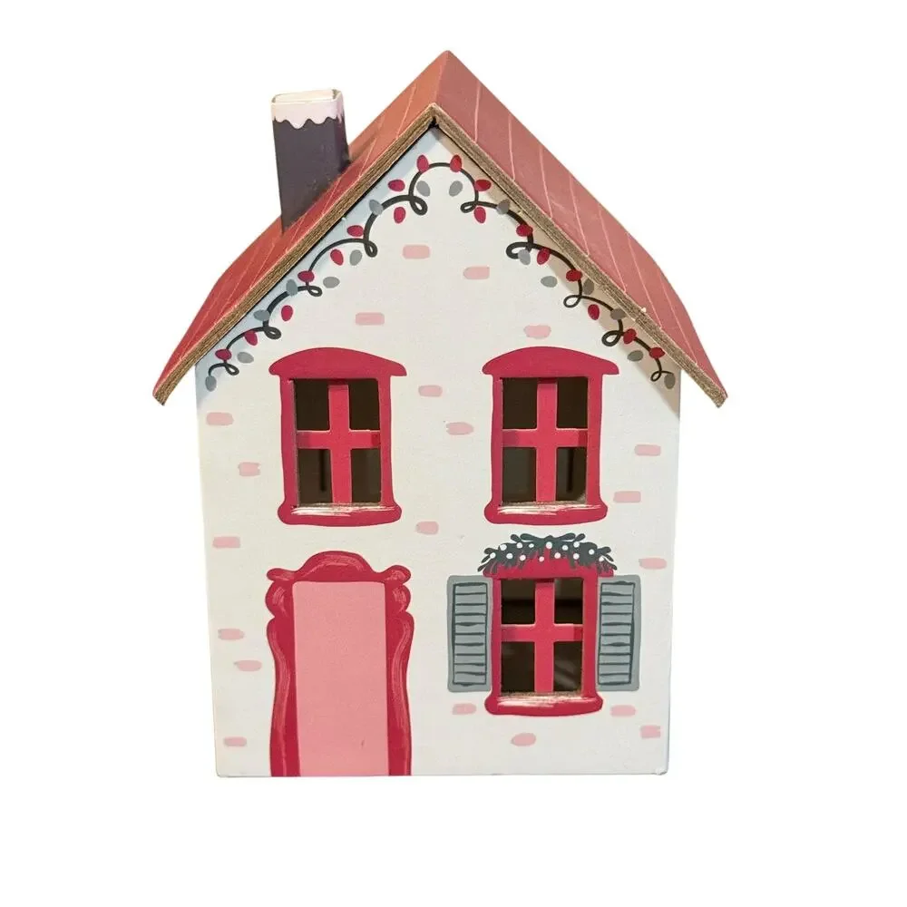 Mini Christmas Village Houses Set of 2 Holiday Cottage Decor